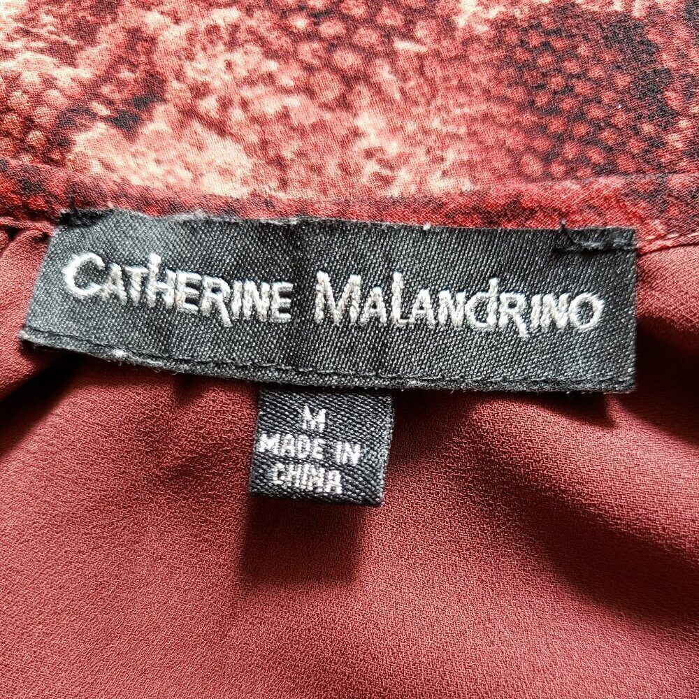 Catherine Malandrino - Lined Orange and Black Top.  Size Medium - Picture 3 of 5